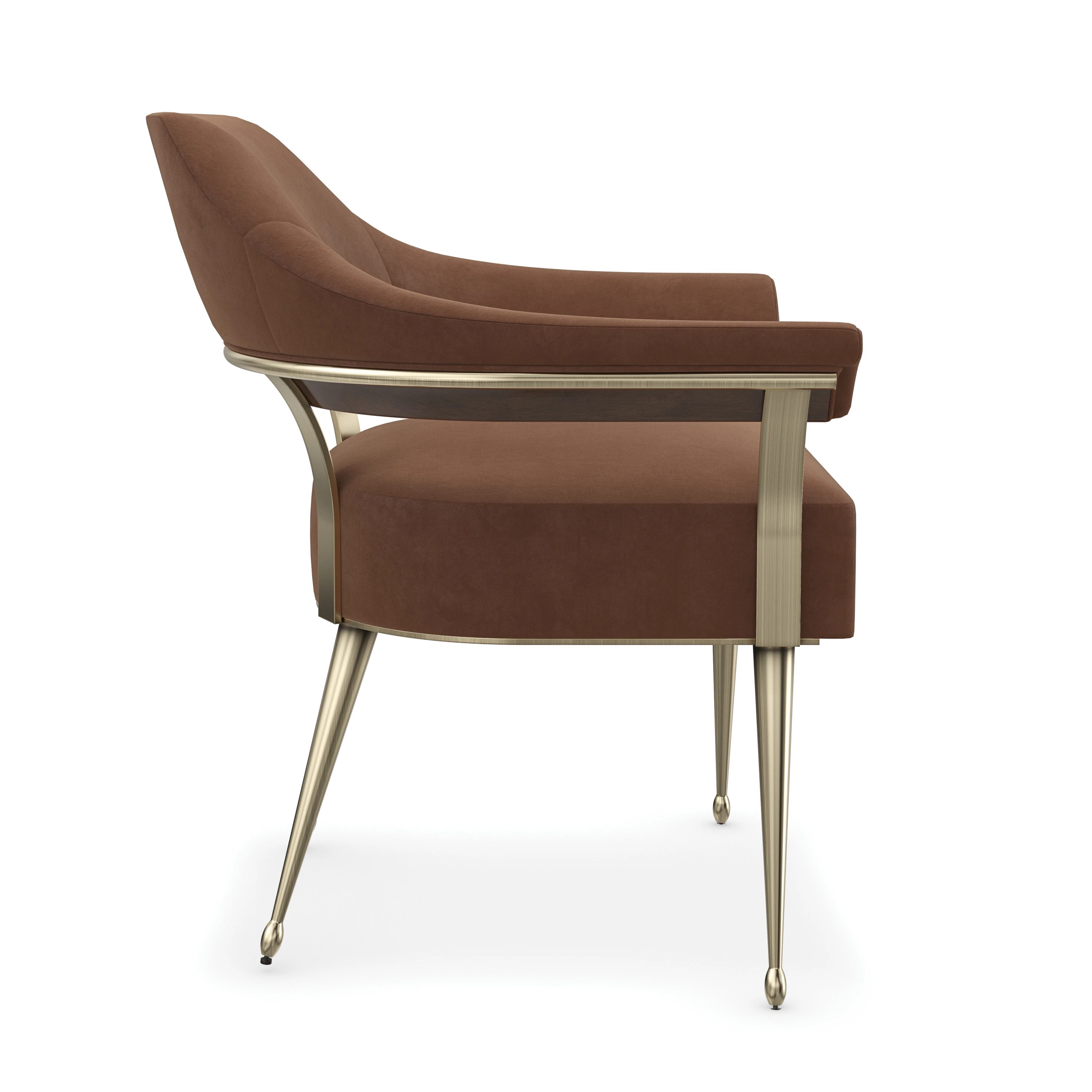 Louisette - Chestnut Champagne Gold Accent Chair 30.75" by Caracole - view 6
