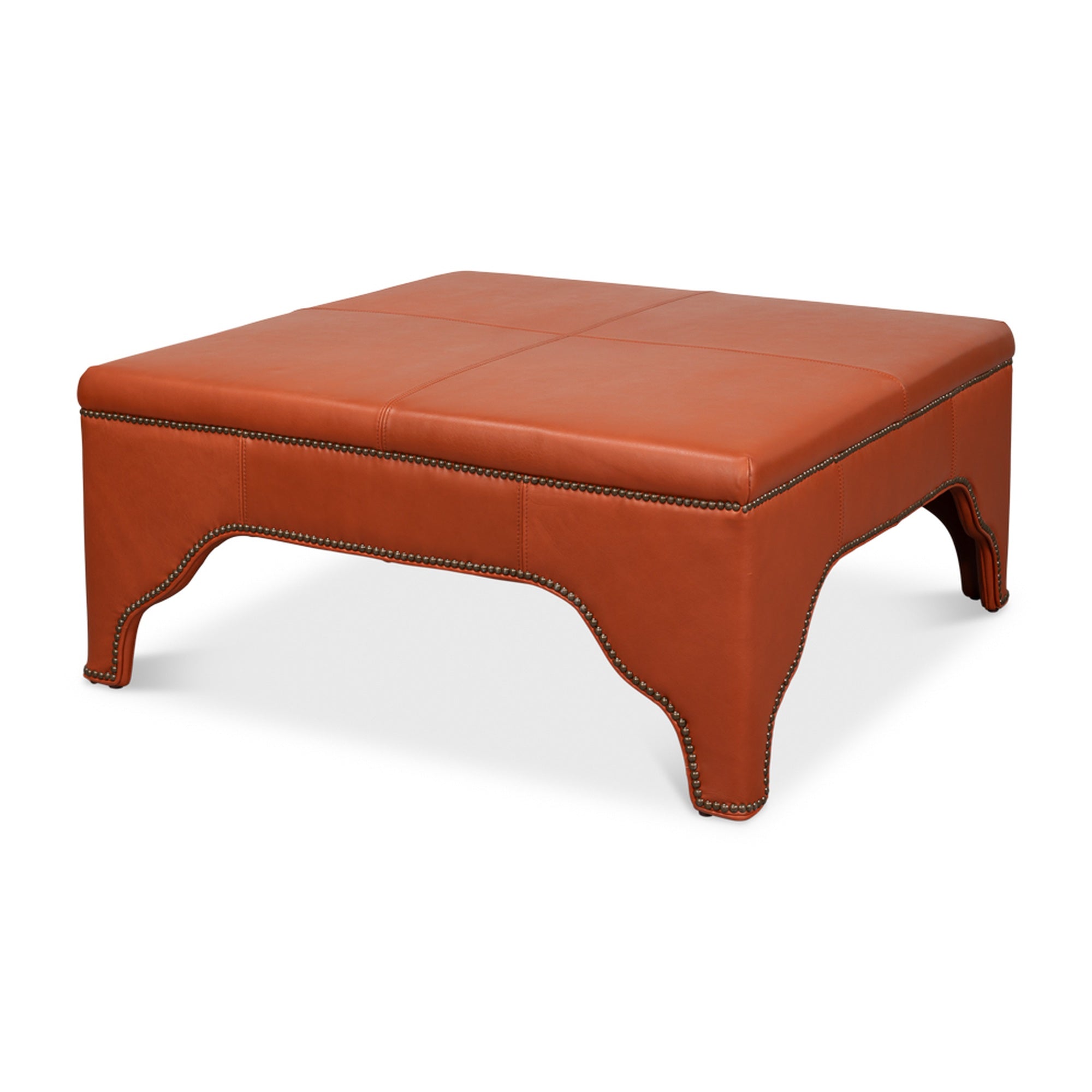 Streetman Cocktail Ottoman, Hermes Brown by Sarreid Ltd
