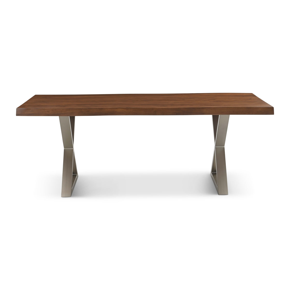 Brooks Dining Table X Base 40" x 79" Americano Top - Pewter Base by Urbia - product view