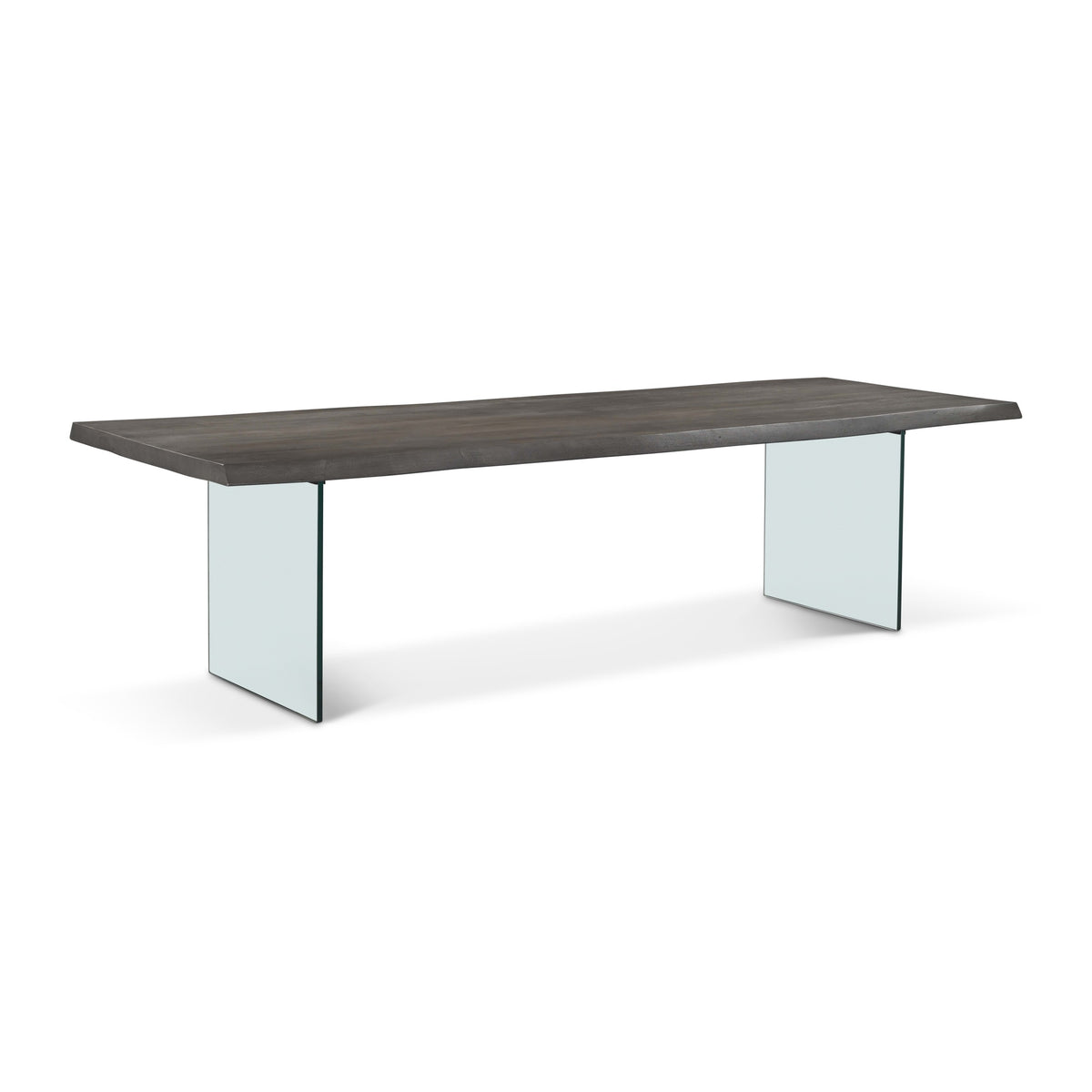 Brooks Dining Table Glass Base 40" x 116" Sandblasted Grey Top - Clear Glass Base by Urbia - detail 2