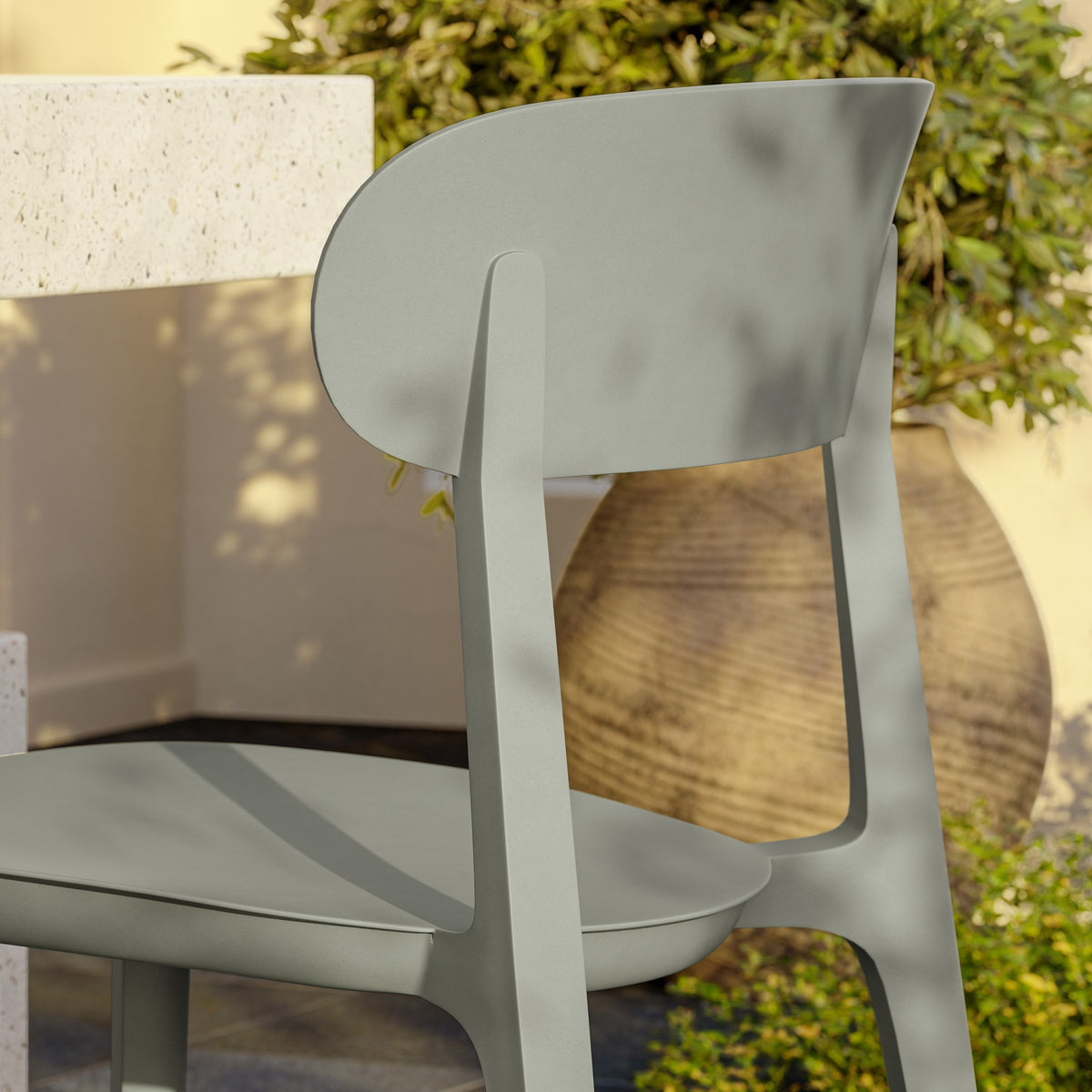 Metro Spencer Eco-Friendly Outdoor Stacking Chair Set of 4 - Moss Grey by Urbia - detail 11