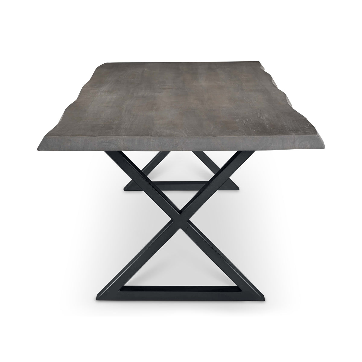 Brooks Dining Table X Base 40" x 116" Sandblasted Grey Top - Black Base by Urbia - detail 3