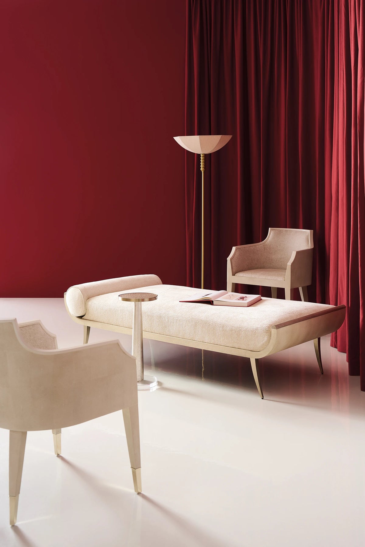 Nice Brushed Gold Chaise 74" by Caracole - view 2