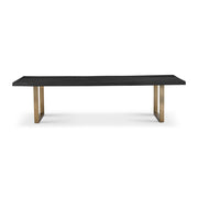 Brooks Dining Table U Base 40" x 116" Ebonized Top - Brass Base by Urbia - product view