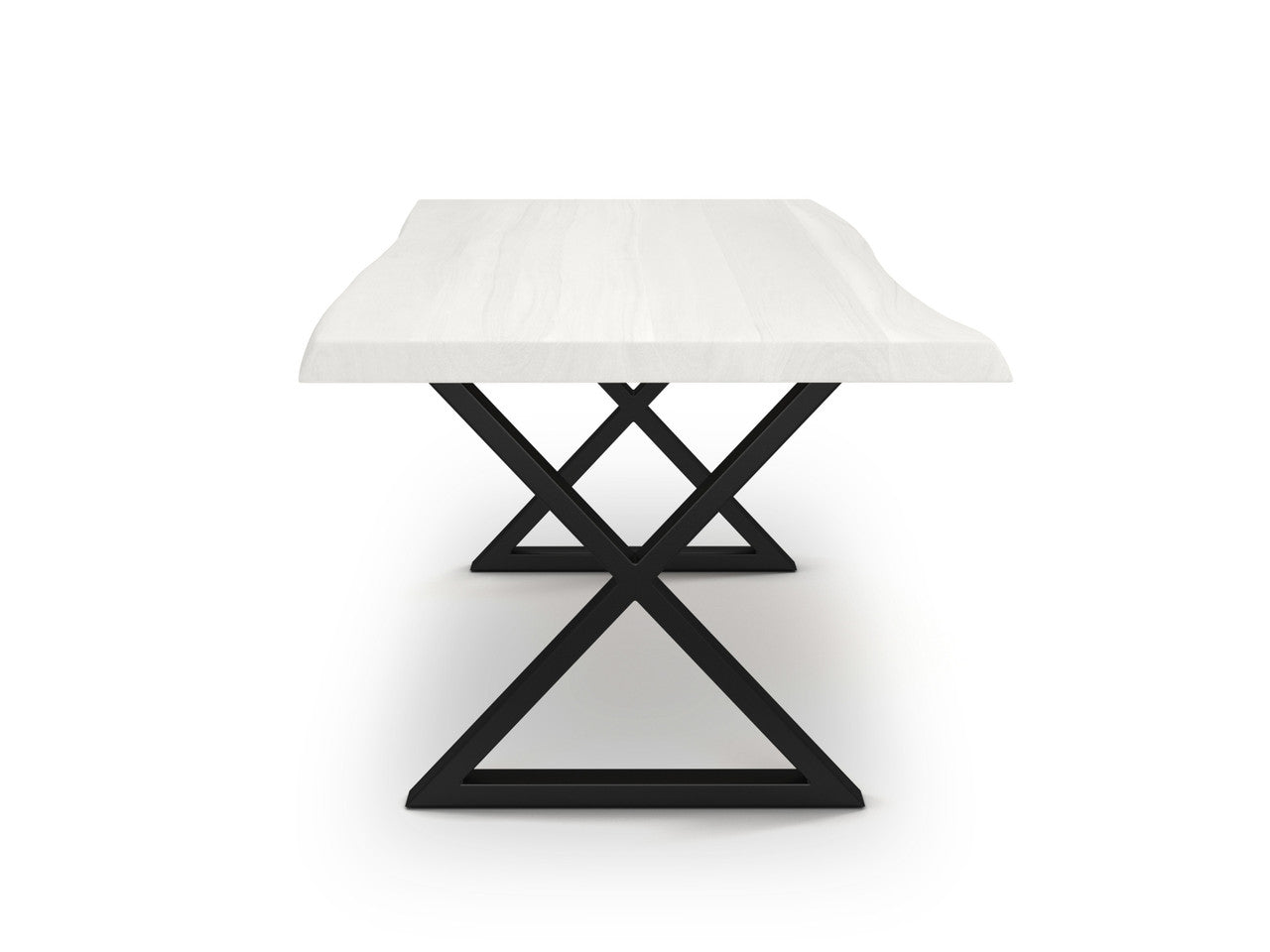 Brooks - Dining Table - X Base - 40" x 116" - White Wash Top - Black Base