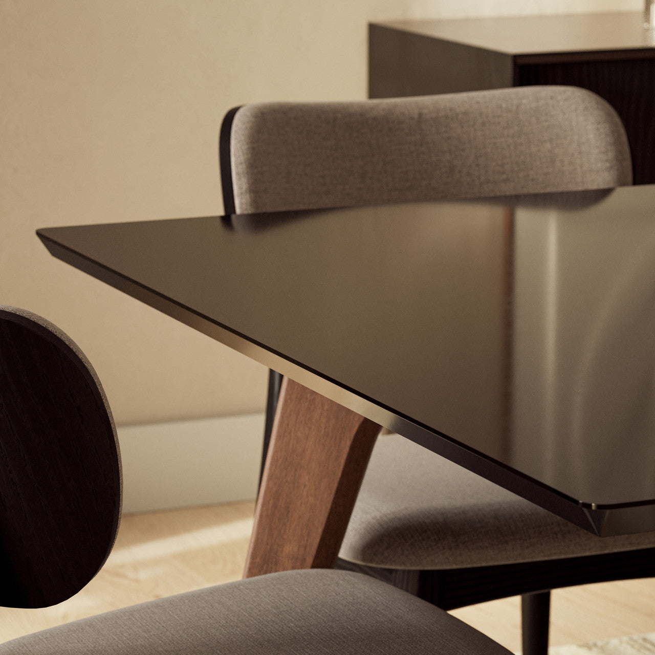 Modern Brazilian - Giane - Dining Table - Nogal Base - Black Top - 86.5"W x 43.5"D x 30"H