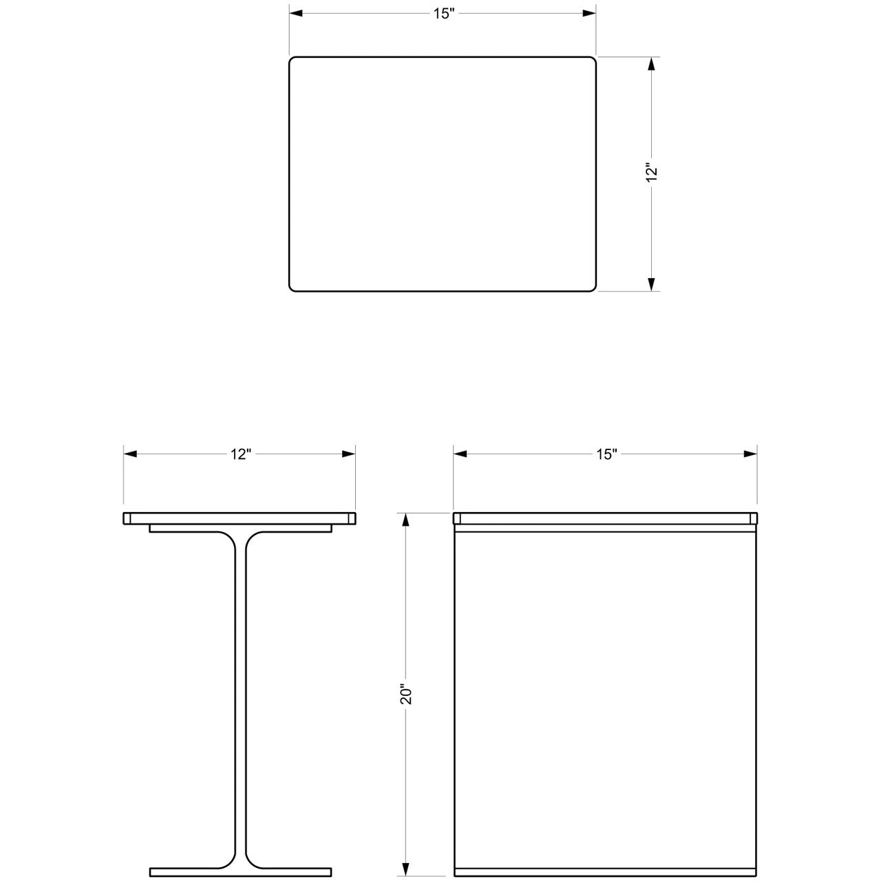 Marbelle - I-Beam Marble Side Table - Toronto Sand/Antique Nickel Finish