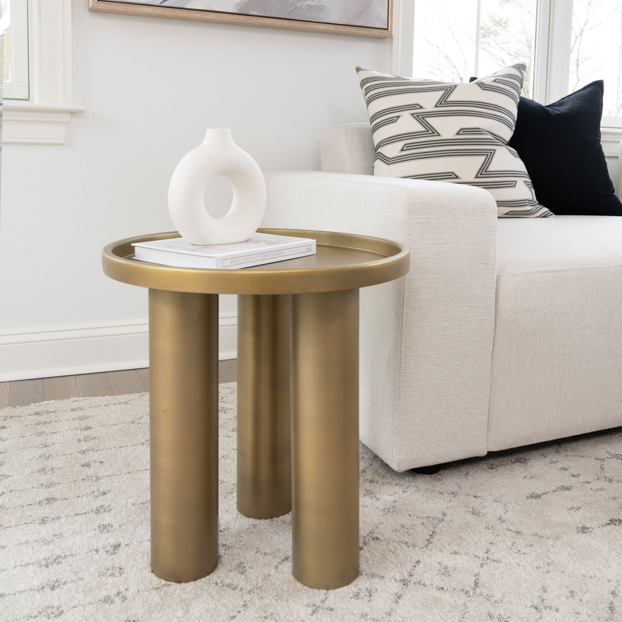 Eclat - Sofia Industrial End Table - Industrial Brass