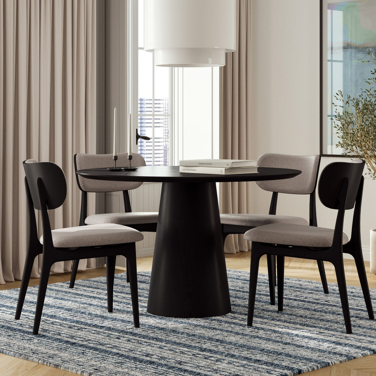 Modern Brazilian Claudia Side Chair Harvest Jute Upholstery - Ebano Frame by Urbia - detail 13