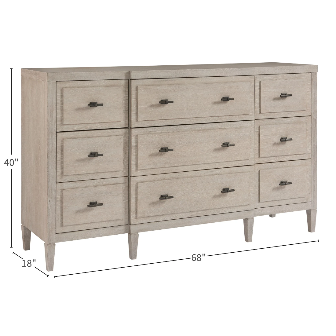 Midtown Flannel Finish 9 Drawer Dresser