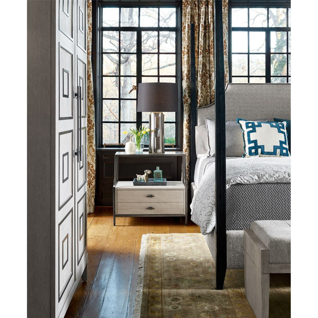 Universal Midtown Stone Top 2 Drawer Night Table