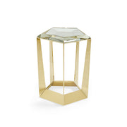 The Gem Side Majestic Gold End Table 17" by Caracole