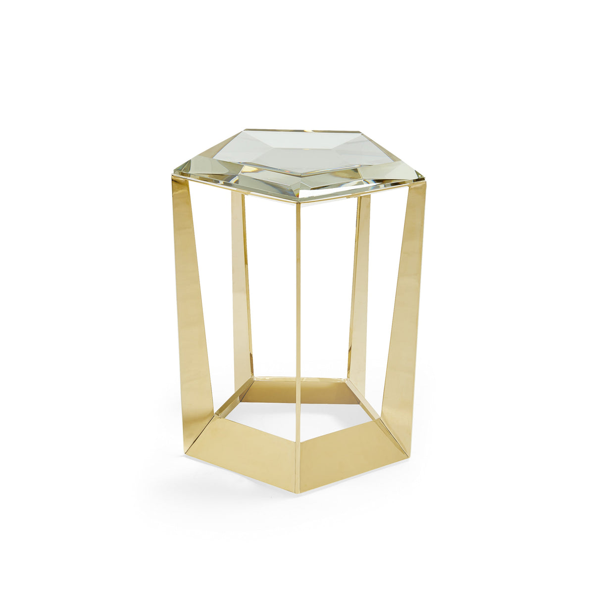 The Gem Side Majestic Gold End Table 17" by Caracole