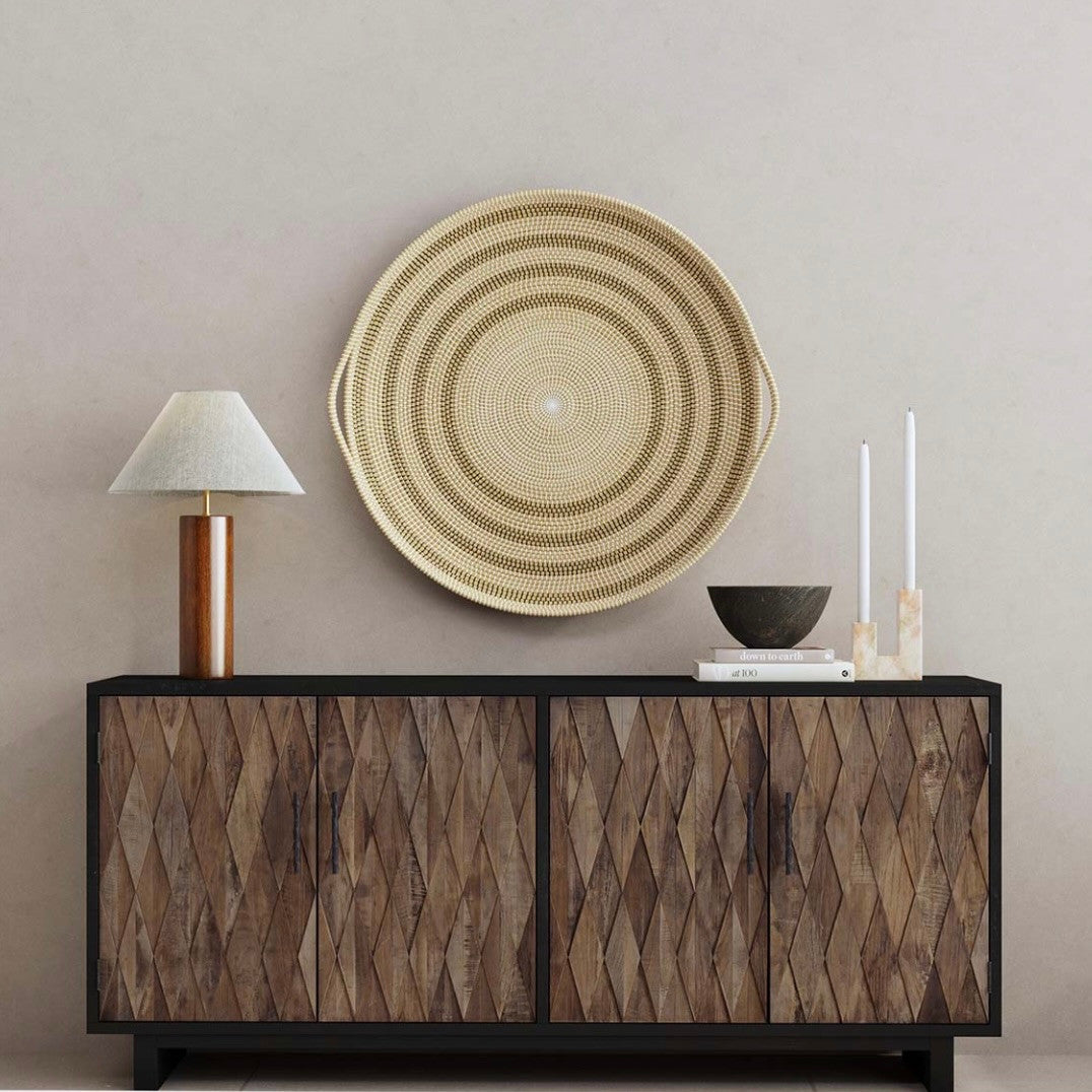 Anton Reclaimed Wood 4-Door Sideboard in Black