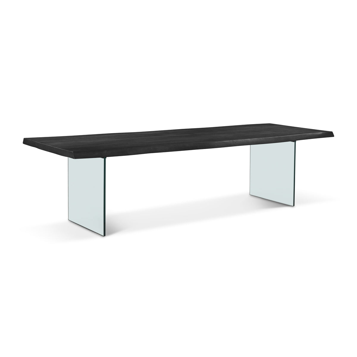 Brooks Dining Table Glass Base 40" x 116" Ebonized Top - Clear Glass Base by Urbia - detail 2