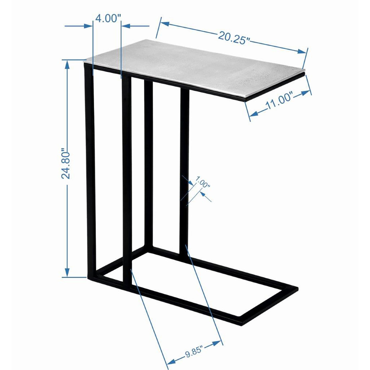 Elements - Tanu - C-Table End Table - Vintage Silver
