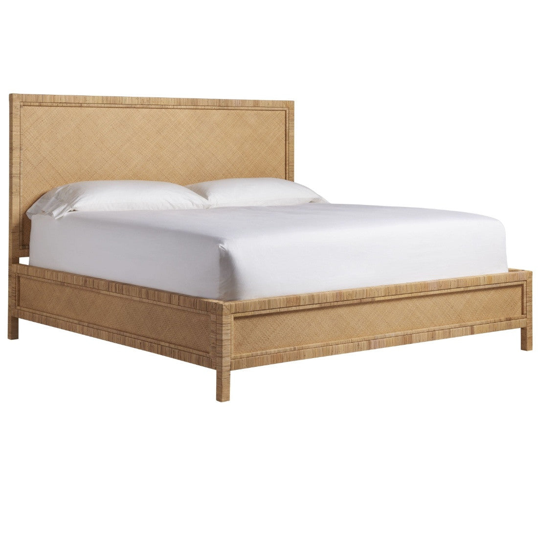 Long Key Woven Cane Queen Bed