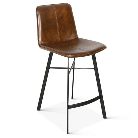 Essex 18" Murphy Counter Chair Hand-washed Chestnut Leather