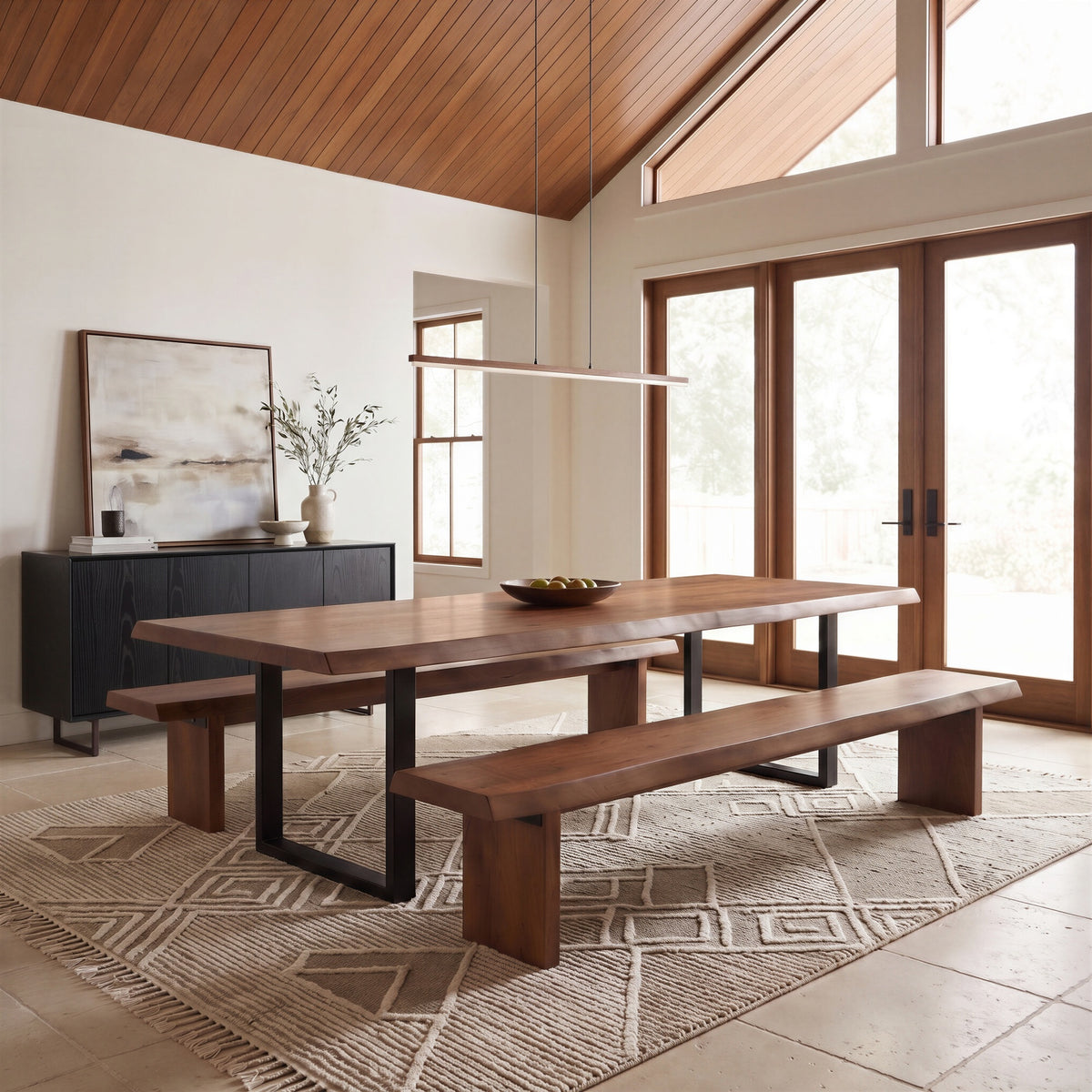 Brooks Dining Table U Base 40" x 116" Americano Top - Black Base by Urbia - detail 5
