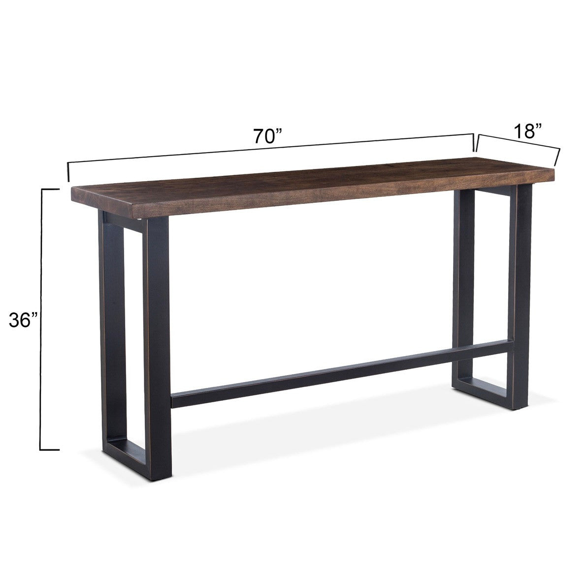 Paso Robles Sofa Back Console Table Tawny Brown 70"