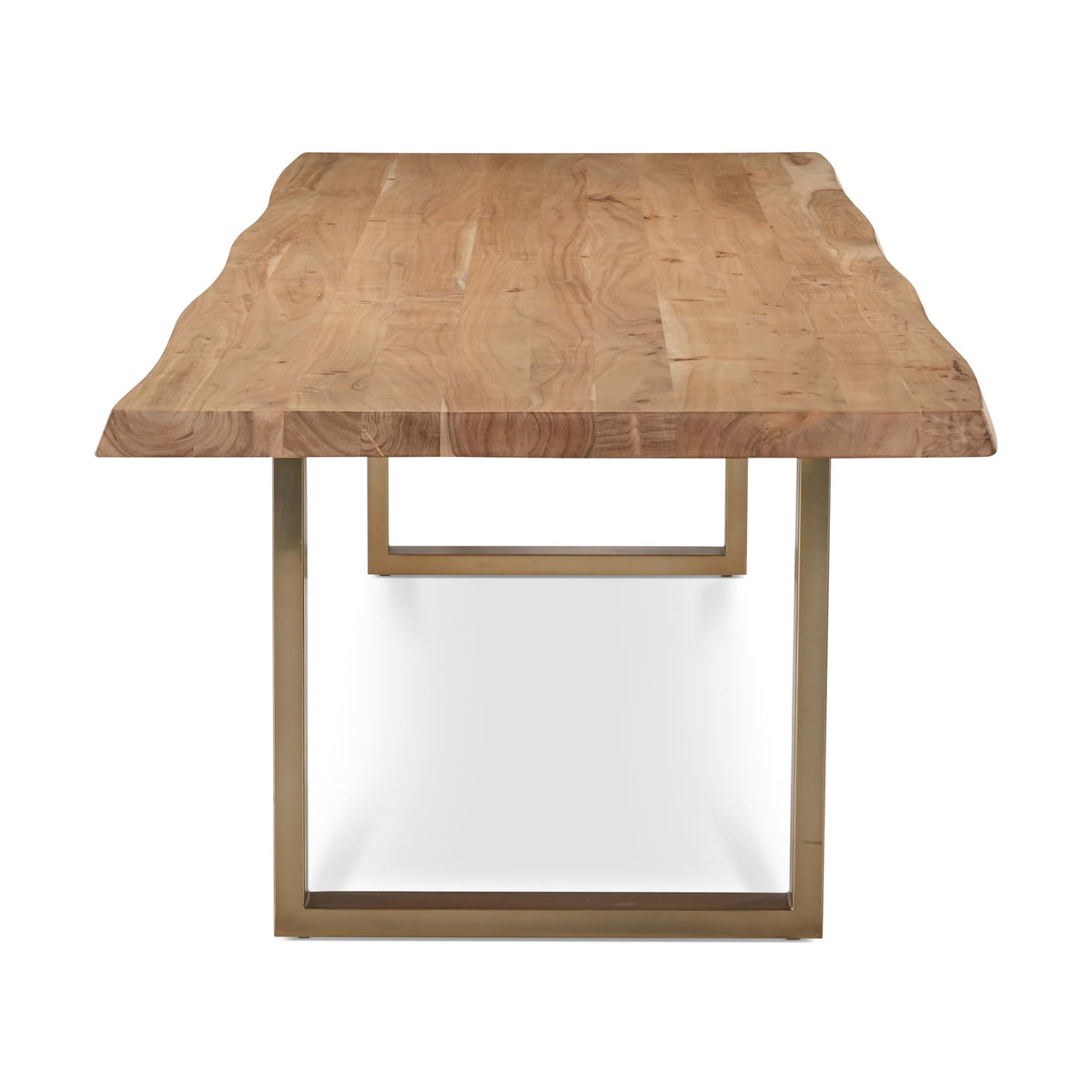 Brooks Dining Table U Base 40" x 116" Teak Top - Brass Base by Urbia - detail 3