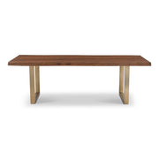 Brooks Dining Table U Base 40" x 92" Americano Top - Brass Base by Urbia - product view