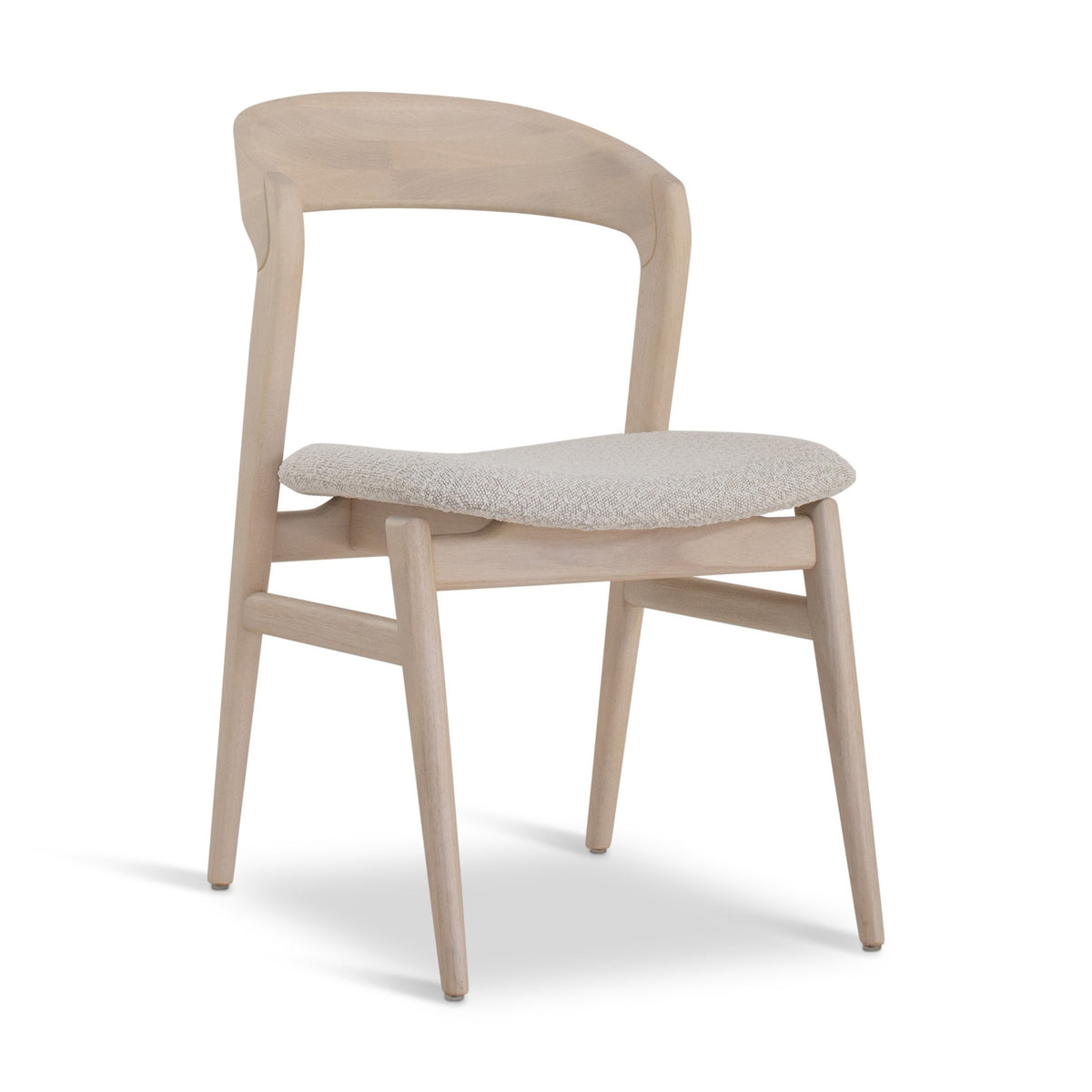 Modern Brazilian Velma Side Chair Bouclé Crafted Glaze Seat - Nevoa Frame by Urbia - detail 2