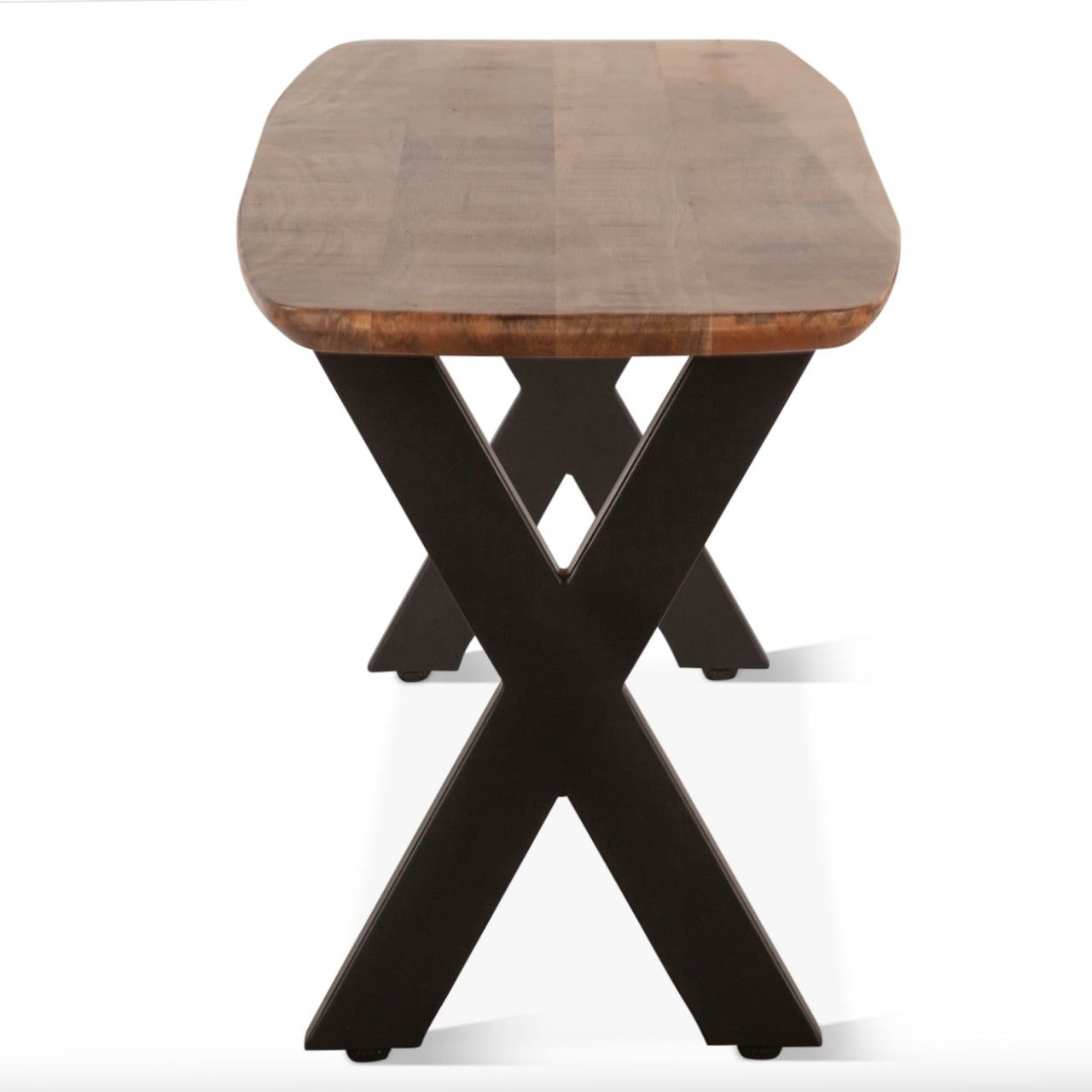 Rapallo Mango Wood and Iron Bench Natural 60"