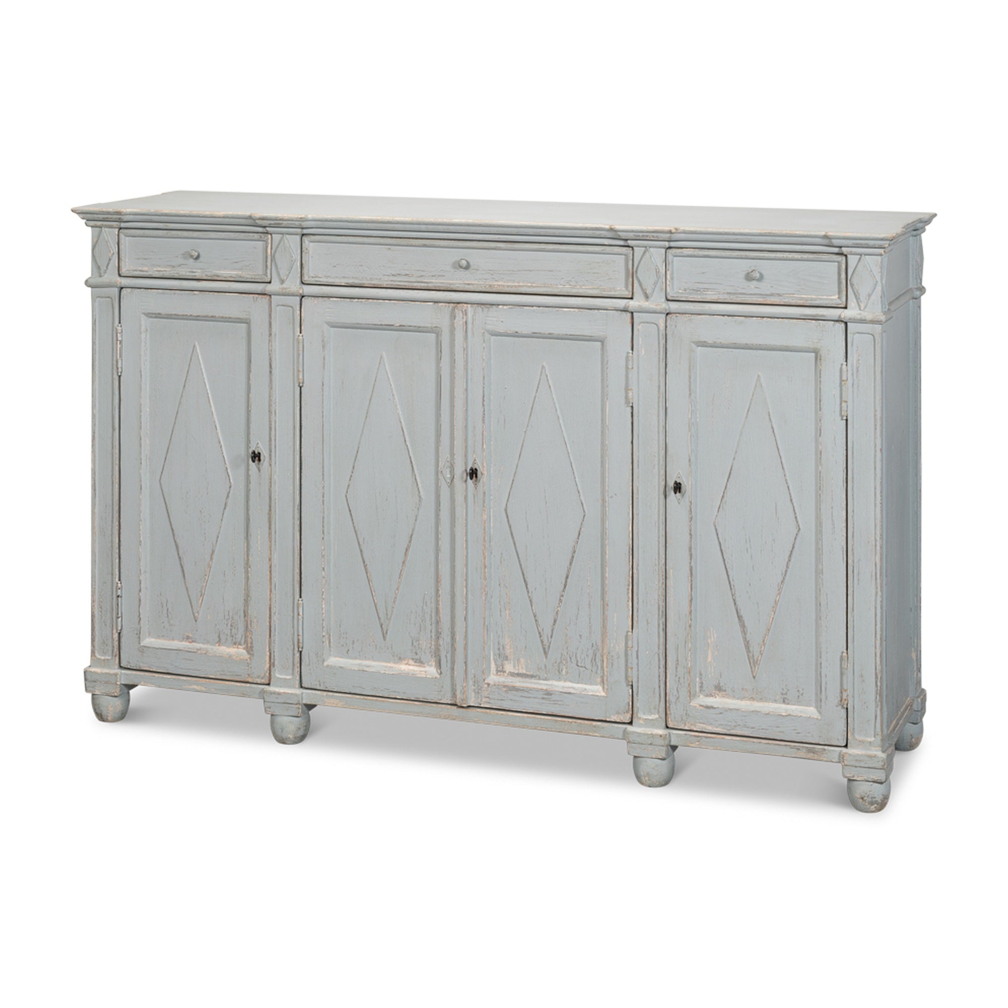 Diamond Wall Sideboard, Blue/Grey by Sarreid Ltd