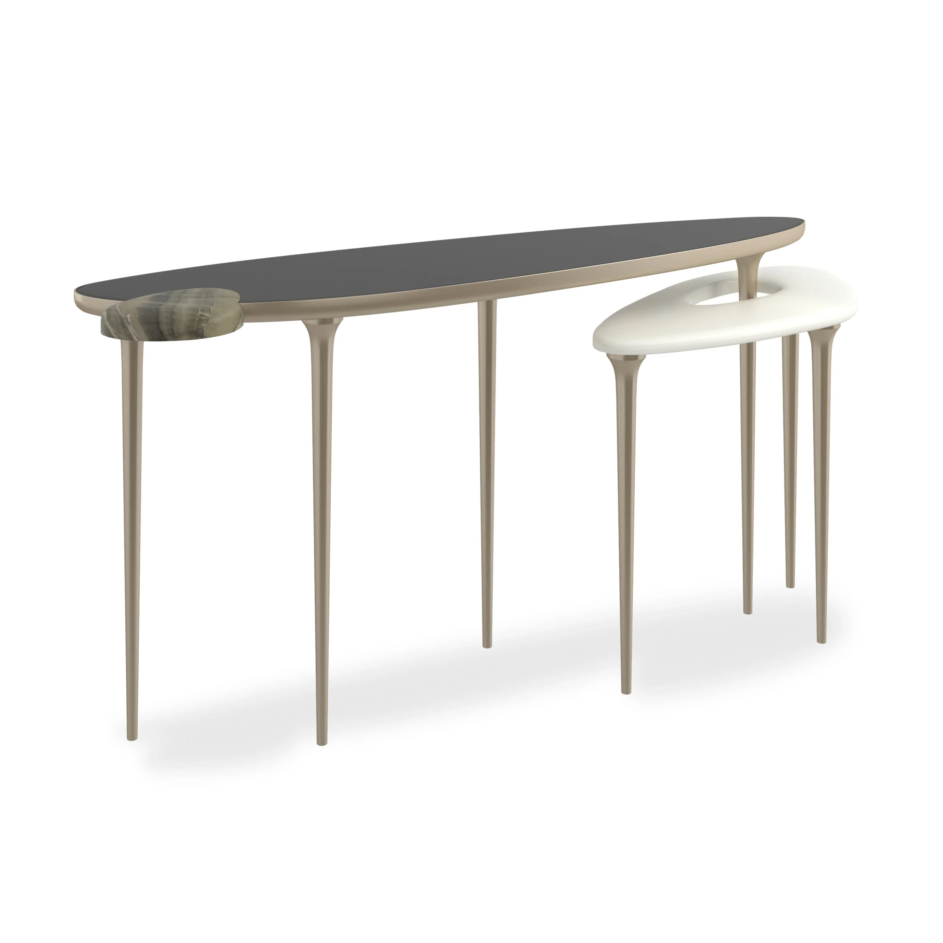 Echo Champagne Gold Console Table 66" by Caracole