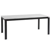 Parsons White Marble Top/ Dark Bronze Base Dining Tables 60"