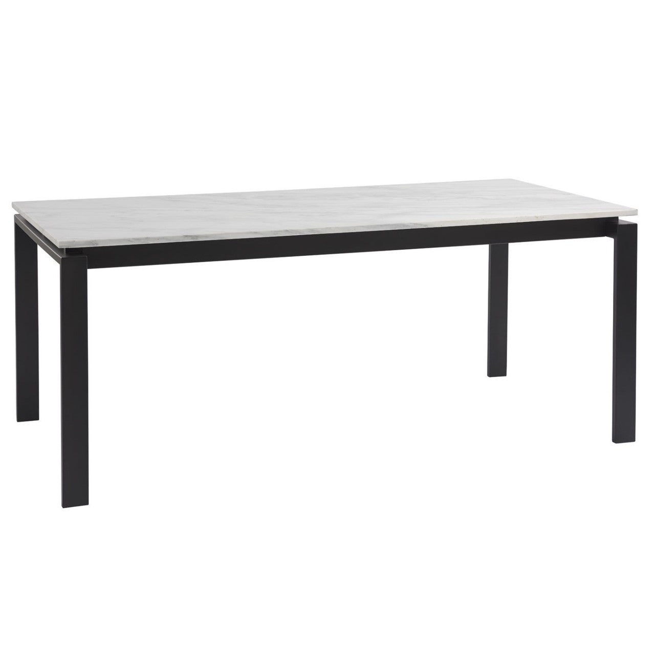Parsons White Marble Top/ Dark Bronze Base Dining Tables 60"