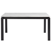 Parsons White Marble Top/ Dark Bronze Base Dining Tables 74"