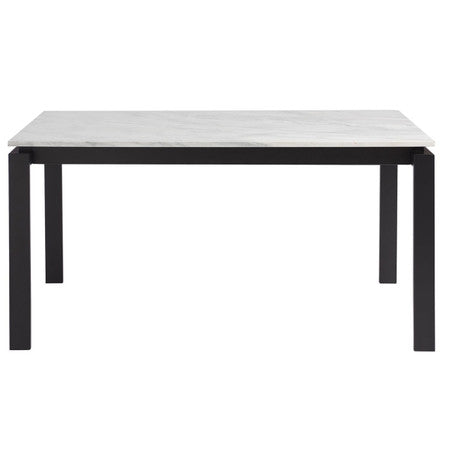 Parsons White Marble Top/ Dark Bronze Base Dining Tables 74"