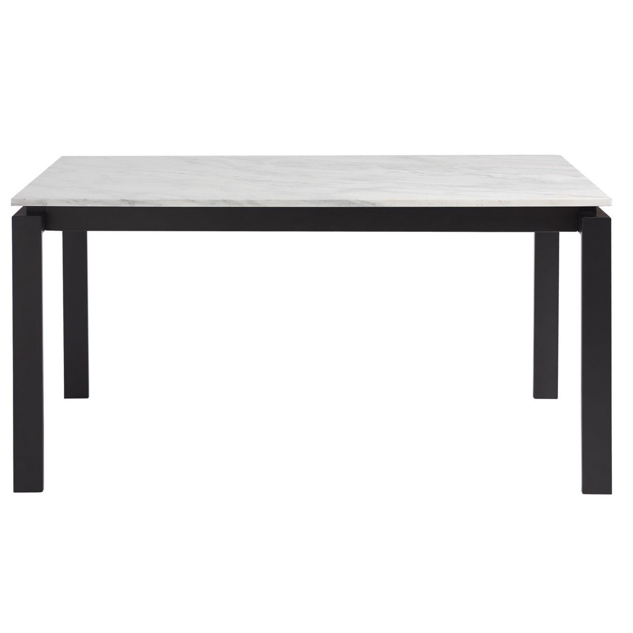 Parsons White Marble Top/ Dark Bronze Base Dining Tables 60"