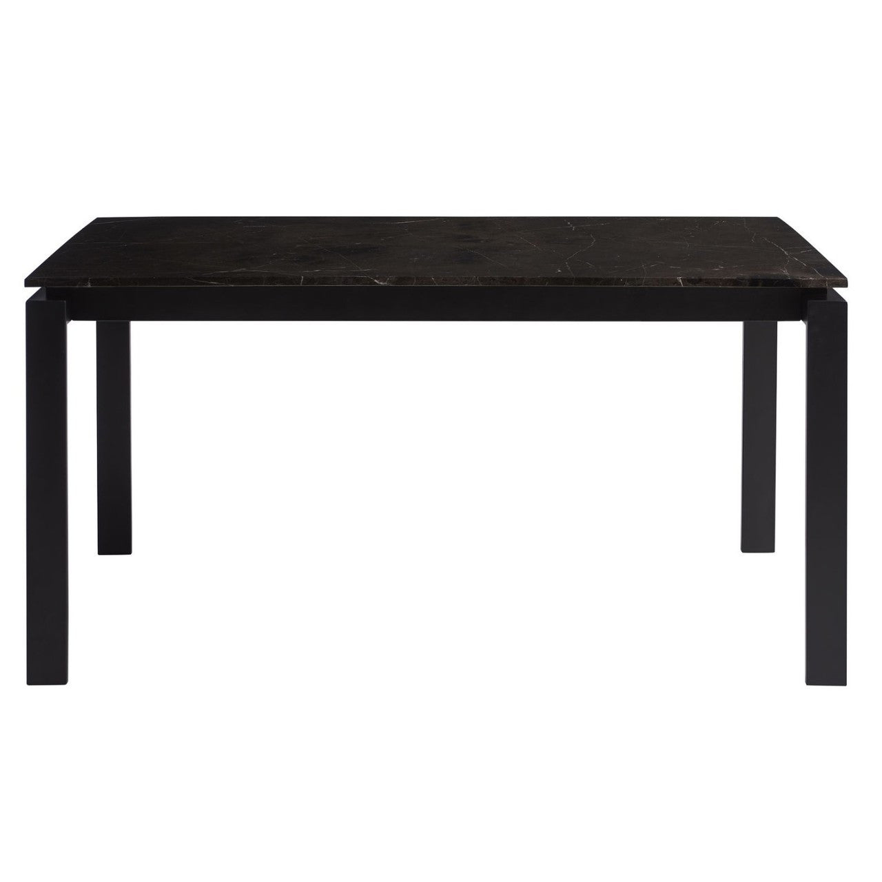 Parsons Black Marble Top/ Dark Bronze Base Dining Tables 74"