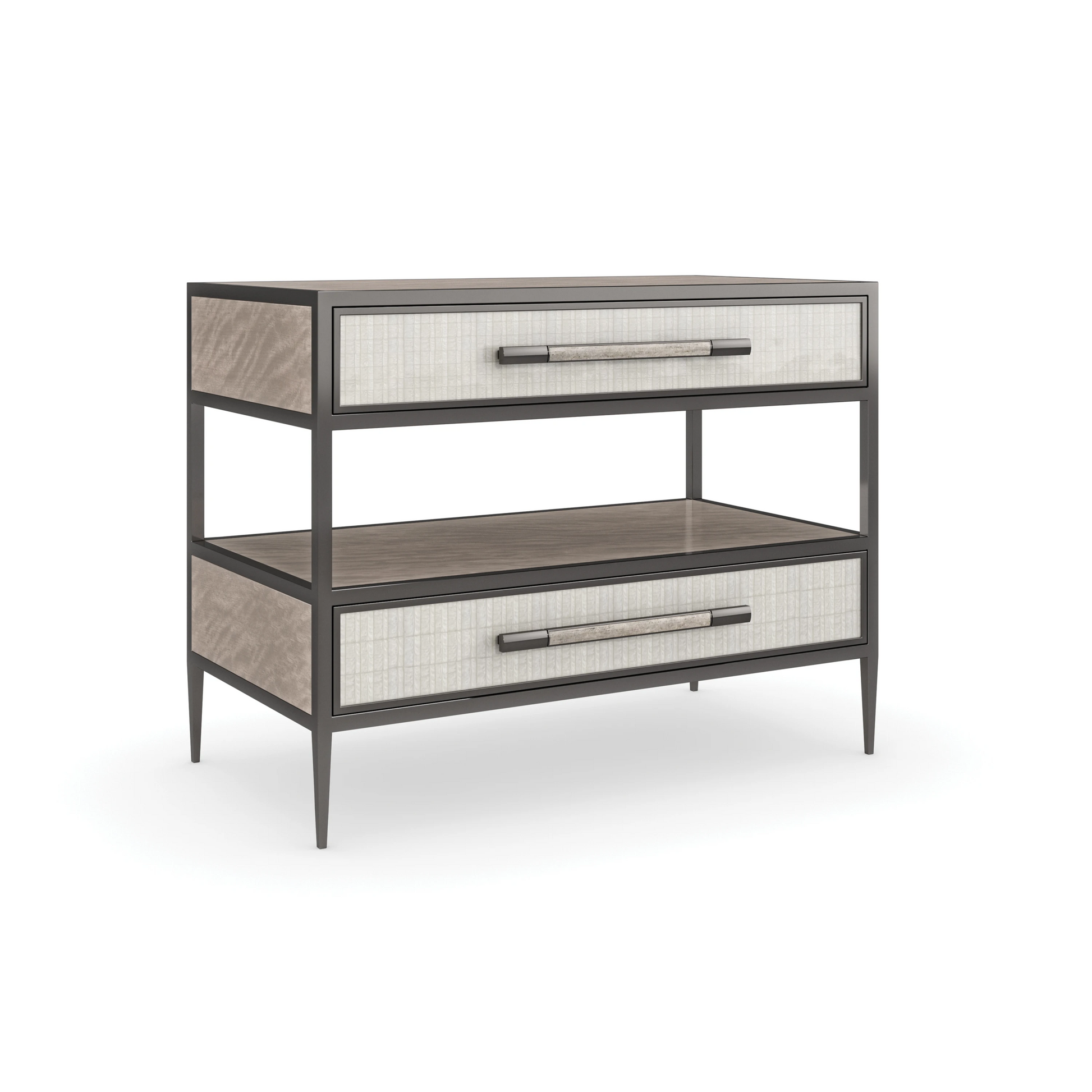 Dual Impressions Deep Bronze Nightstand 34" by Caracole - view 6