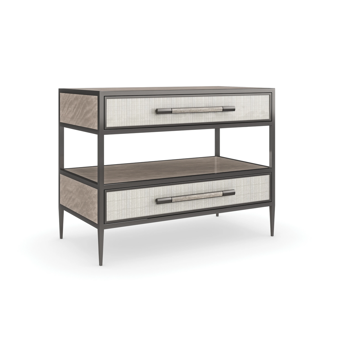 Dual Impressions Deep Bronze Nightstand 34" by Caracole - view 6