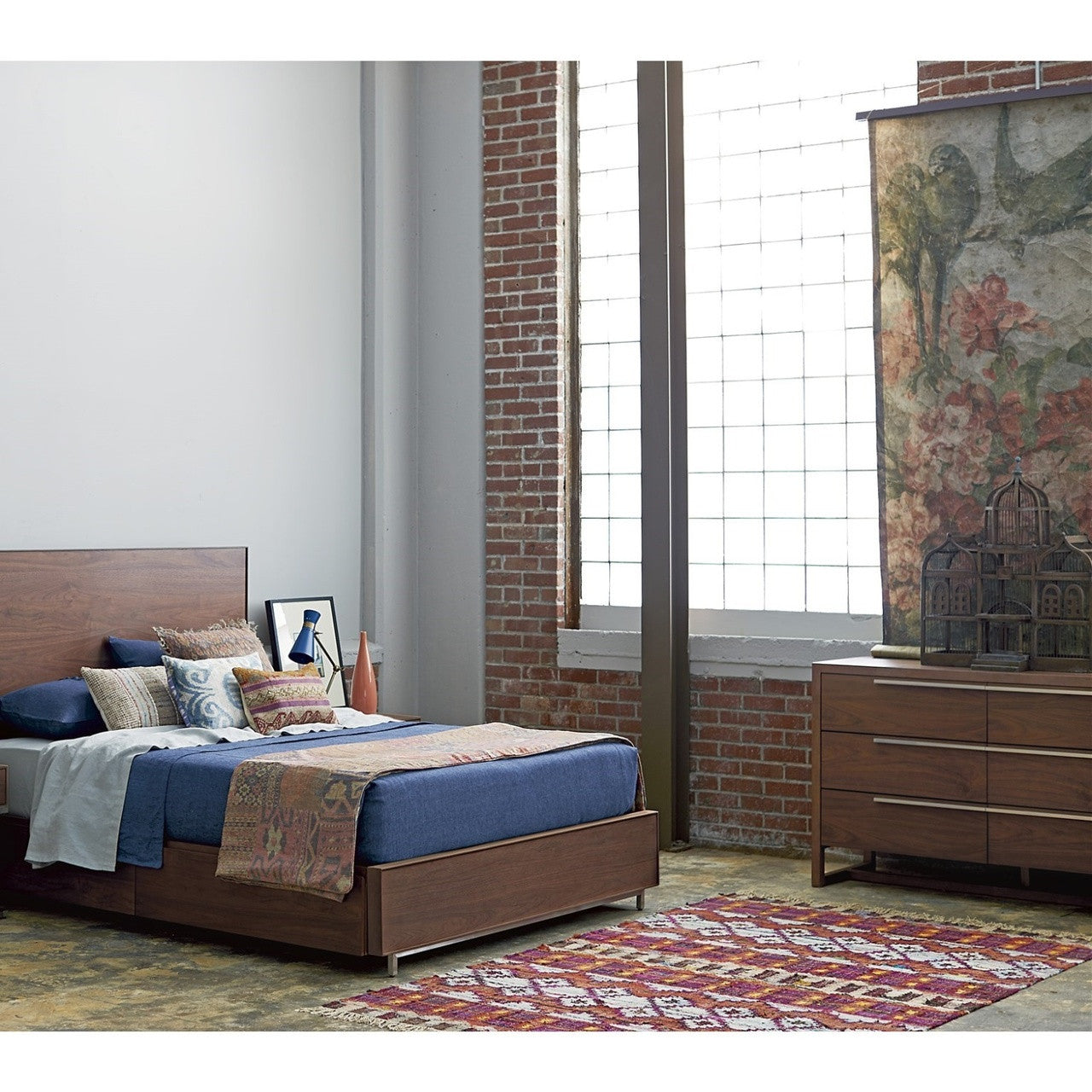 Urban Modern Walnut 6 Drawers Dresser 58"