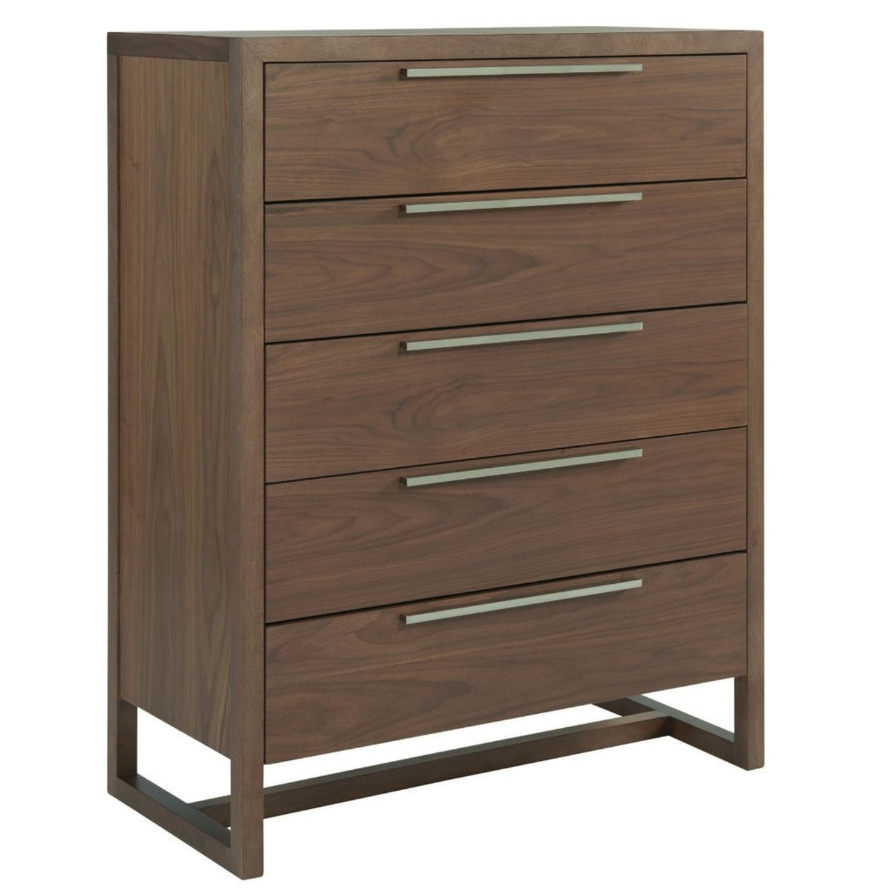 Urban Modern Walnut 5 Drawers Tall Chest 40"