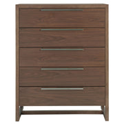 Urban Modern Walnut 5 Drawers Tall Chest 40"