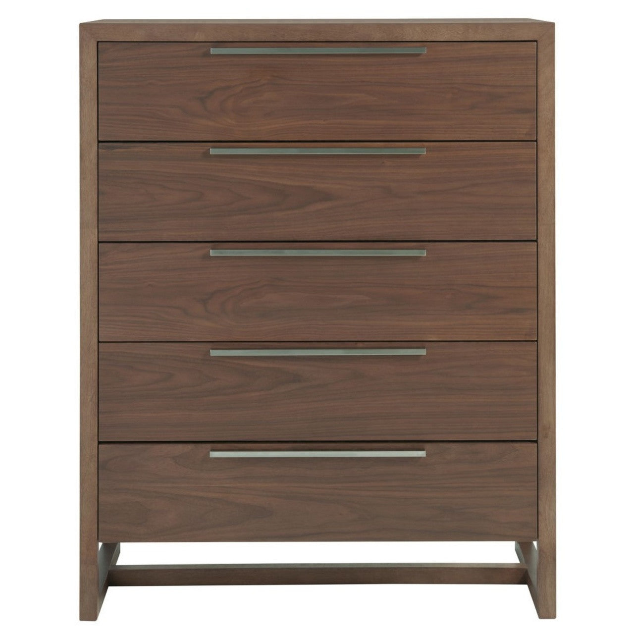 Urban Modern Walnut 5 Drawers Tall Chest 40"
