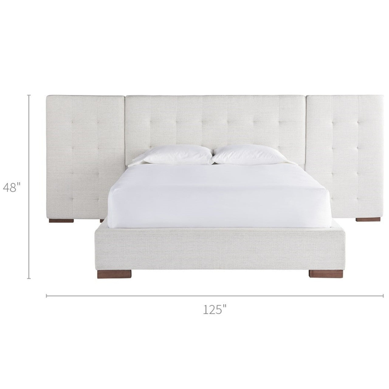 Brooklyn Extended Panel Headboard Box-Tufted Queen Upholstered Bed Frames