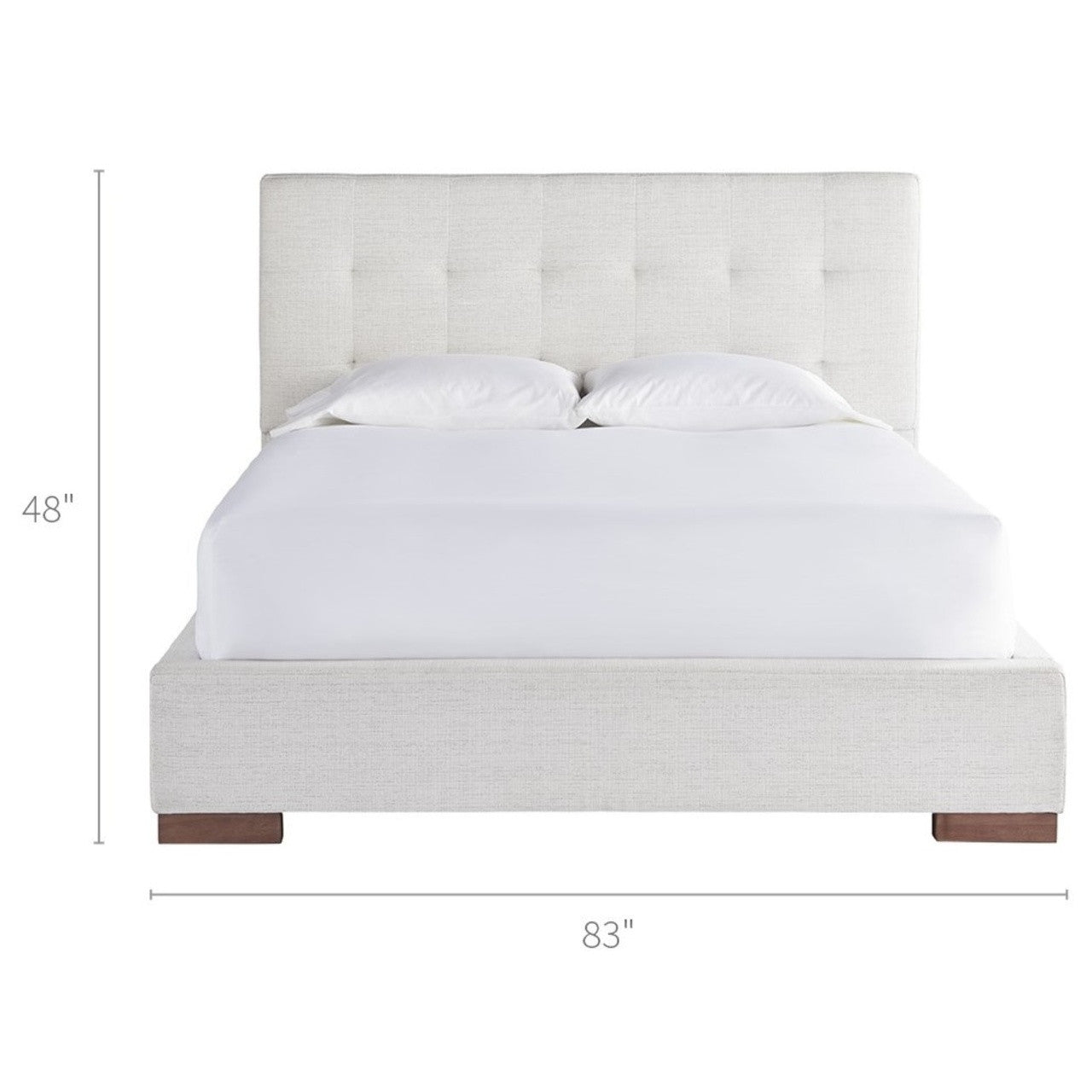 Brooklyn Panel Box-Tufted King Upholstered Bed Frame,Ivory