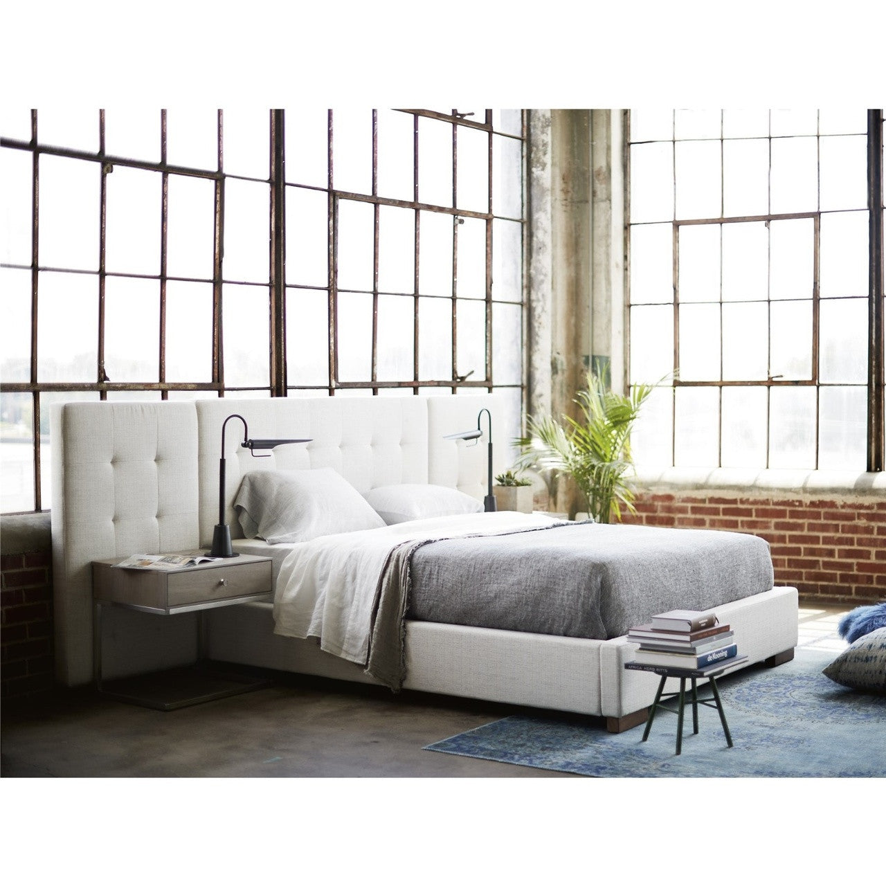 Brooklyn Extended Panel Box-Tufted King Upholstered Bed Frame