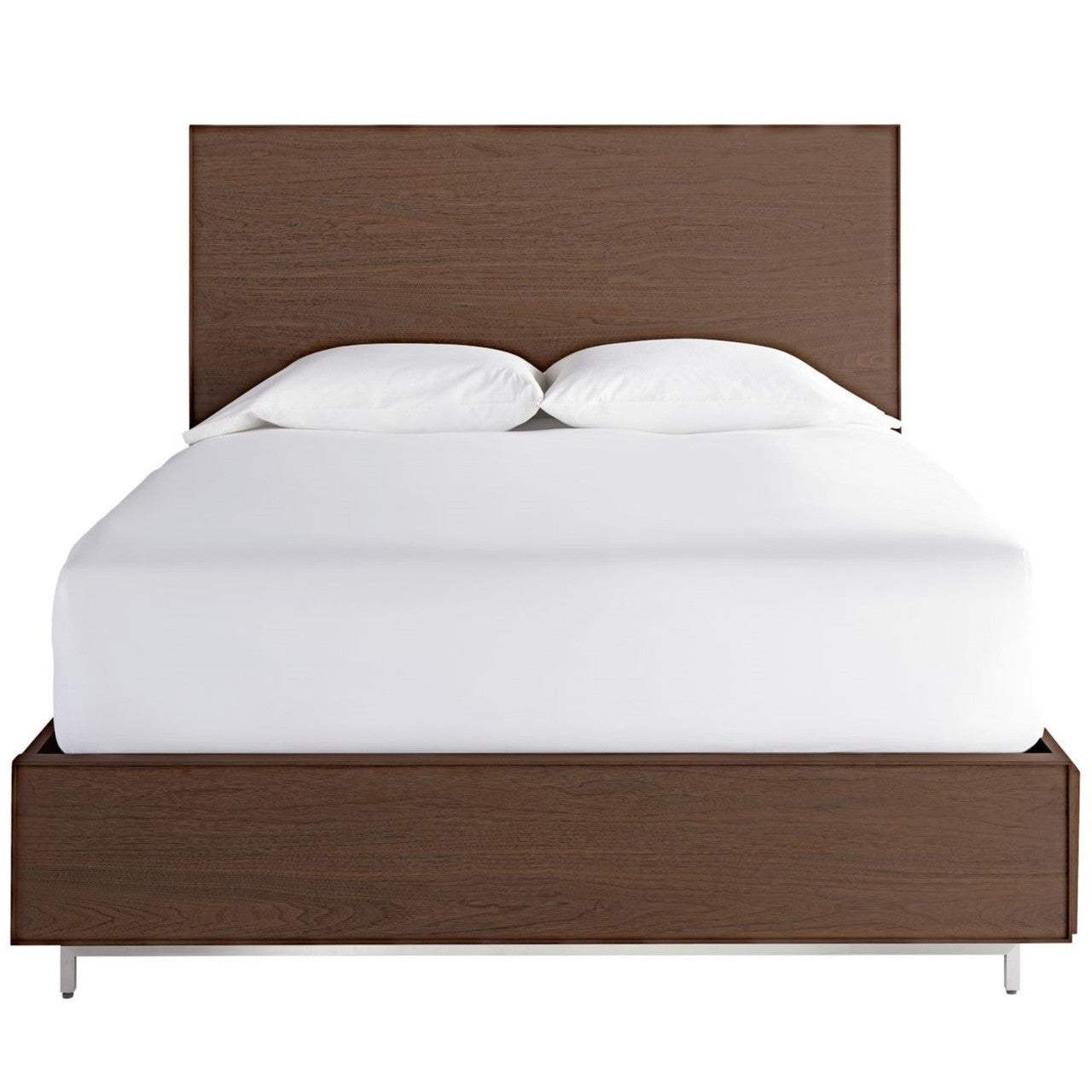Urban Modern Walnut Queen Platform Storage Bed Frame