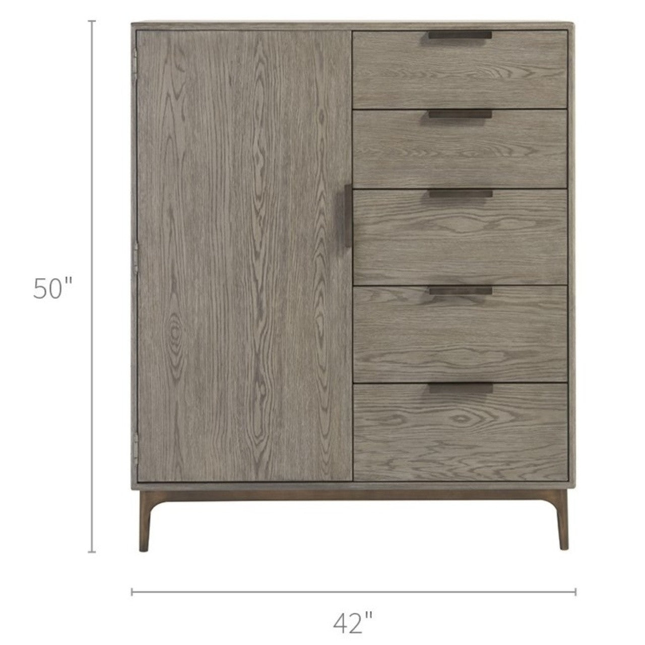 Gabby Modern Oak 5-Drawers Wardrobe Chest 42"