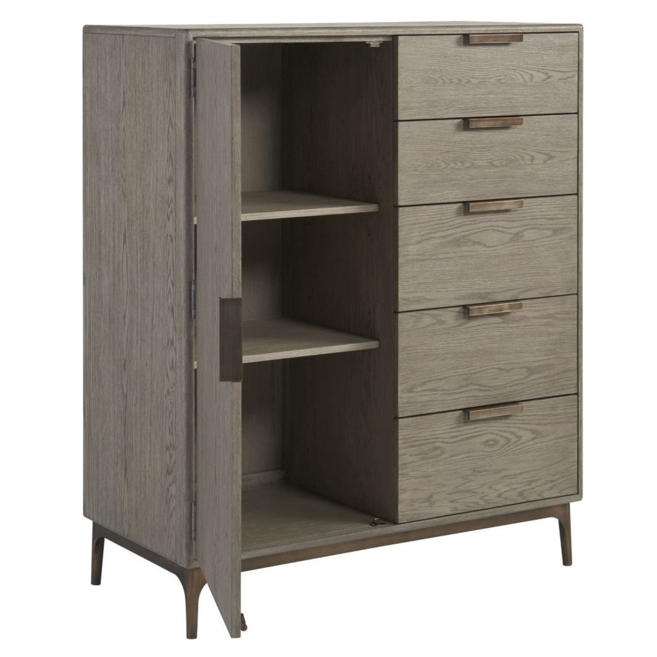 Gabby Modern Oak 5-Drawers Wardrobe Chest with Doors