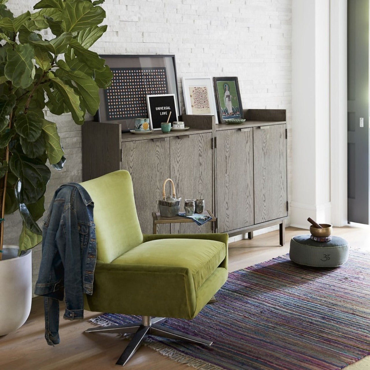 Gabby Modern Oak 2-Door Bar Cabinet