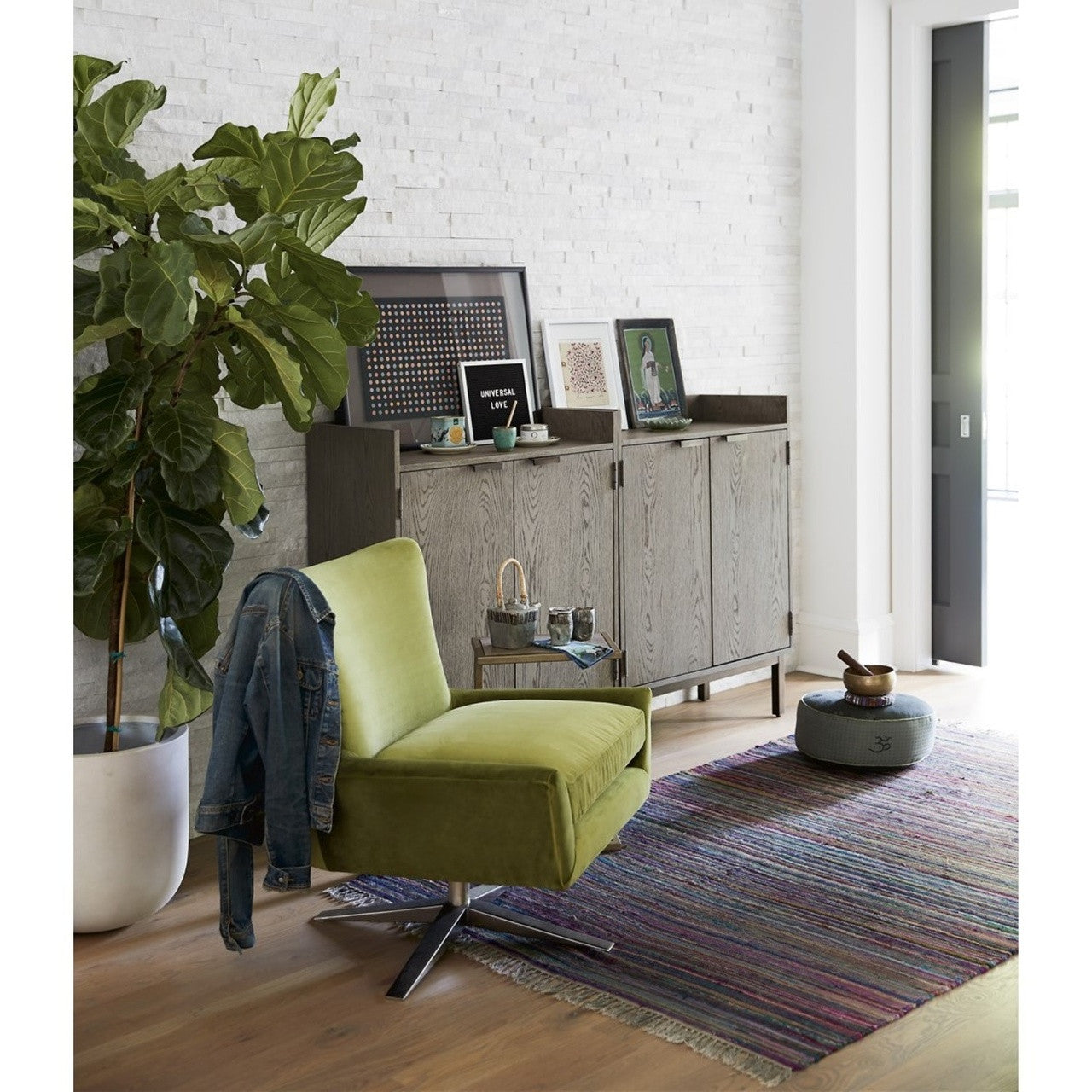 Gabby Modern Oak 2-Door Bar Cabinet